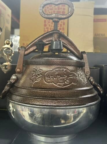 Şitillər: Tökmə dəmir qazan – əl presli, qapaqlı, dekorativ relyefli model - — 3