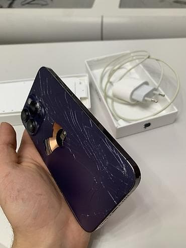 14 pro barter: IPhone 14 Pro Max, 128 GB, Deep Purple, Qırıq — 4