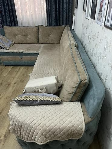 stulla: Künc divan – böyük ölçülü, U/L-formalı model - Rəng: toz-bej oturacaq — 3