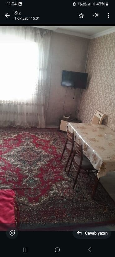 yevlax kirayə ev: 45 kv. m, 1 otaqlı, Qaz, İşıq, Su — 2