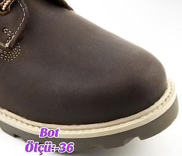 bot batinka: Qadın/Unisex qış botu – ölçü: 36 - Rəng: tünd qəhvəyi, açıq krem — 2