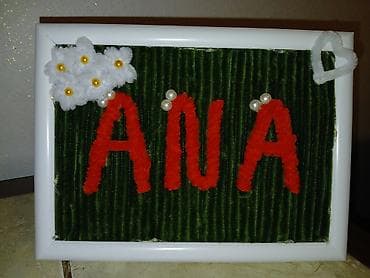 LED işıqlı dekorativ tablo – “ANA” - Ağ plastik çərçivəli, qaranlıqda — 3