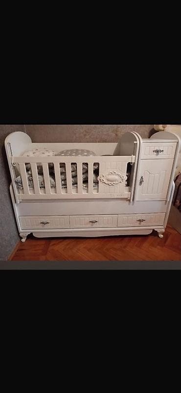Uşaq beşiyi – çoxfunksiyalı, klassik dizaynlı ağ model - Material: ağ
