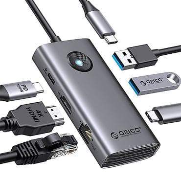 🔥 ORICO PW11-8PC-GY-EP – 8-in-1 USB-C HUB, Gigabit LAN, HDMI 4K, VGA