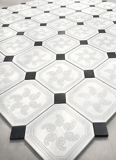 kafel metlax az: Ağ rəngli səkkizguşəli keramika plitələr dəsti Tament satilir Eve — 1