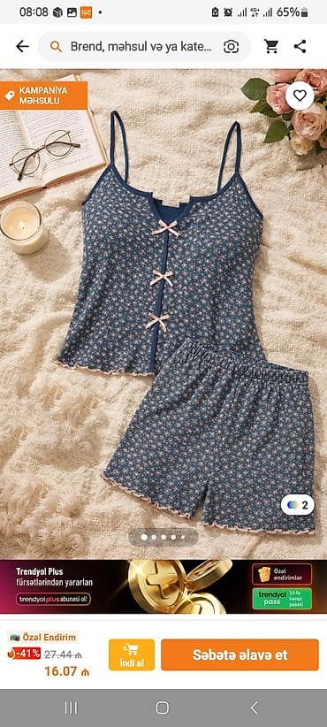 Qadın pijama dəsti – 2 hissə trendyoldan alinib ama boyuk olduğu ücün