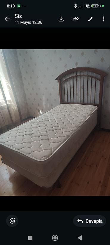 Təknəfərlik çarpayı, Bazalı, Matras ilə, Siyirməsiz