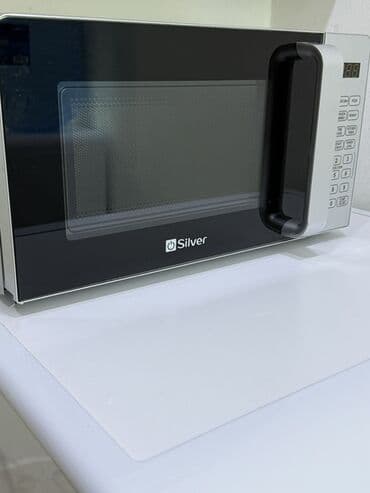 Кухонные вытяжки: Микроволновка Silver, Отдельностоящая, С микроволнами, цвет - Серебристый — 2