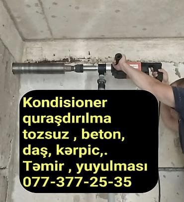 Kondisioner servisi. Qurashdirilma, ( tozsuz) beton deshilmesi — 4
