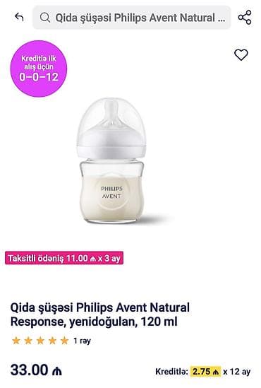 ag sirke: Körpə üçün biberon,ağzı açılmayıb təzədir. Başqa firma istifadə — 3