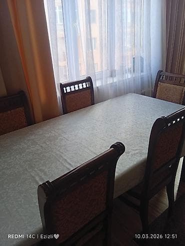 Ev və bağ: Qonaq otağı üçün, İşlənmiş, Açılmayan, Dördbucaq masa, 6 stul — 3