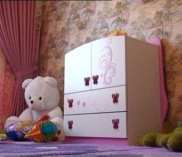 işlenmiş matras: Kupa Turk istehsali Qız uşaqı üçün mebel dəsti. Beşik Matrassız — 2