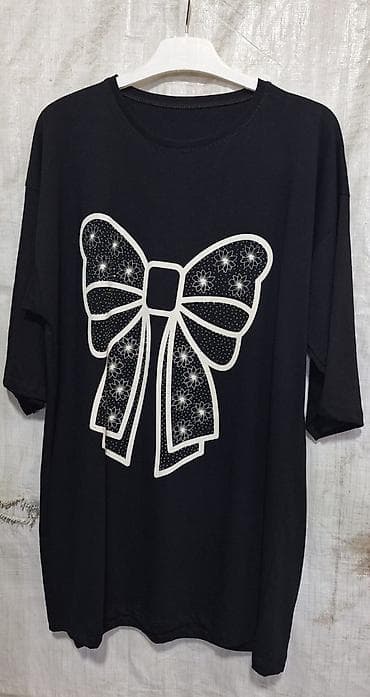 Kişi geyimləri: Qadın üçün qrafik printli T‑şört kolleksiyası - Model: oversize — 5