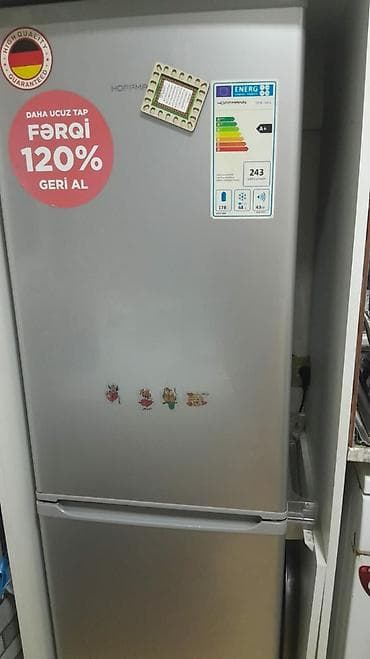 Yeni 2 qapılı Hoffman Soyuducu Satılır, rəng - Gümüşü, Dolab içi