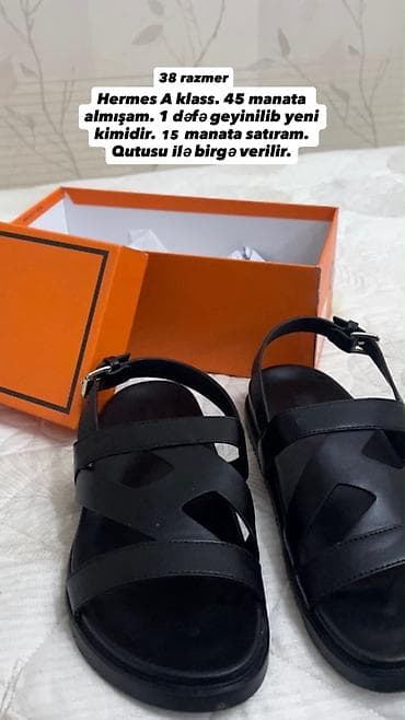 basanoşkalar: Hermes A klass sandalet - Ölçü: 38 - Rəng: qara - Model: çoxzolaqlı — 1