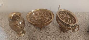 детские альбомы для фотографий: Qızılı mozaika naxışlı 3-lü dekor dəsti - Tərkib: 1 ədəd vazə, 1 ədəd — 2