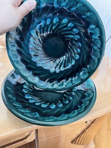 cox gozel sekiller: Boşqablar, 2 ədədli dəst, rəng - Göy, Şüşə — 1