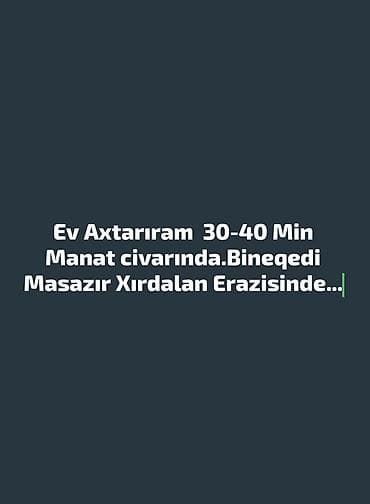 yeni menzil: Binəqədi, Masazır, Xırdalan əraziləri Tələblər: - Ailə üçün rahat — 1