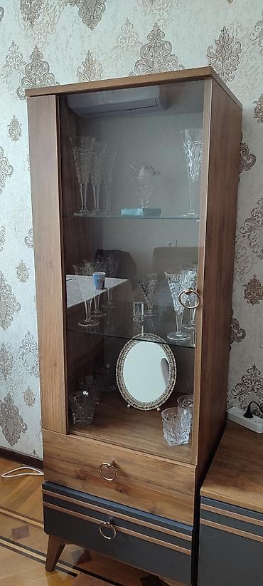 mebel desdi: Qonaq otağı dəsti - Material: ağac teksturalı MDF/LDSP kombinasiya — 4