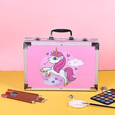 uşaqlar üçün casus dəsti: 🎨Rənkləmə rəsim seti. 🖌145 parcadan ibaretdi. 🧳diplomat rəsim dəsti — 1