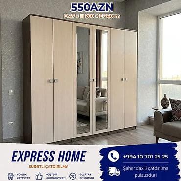 bocka i: Yeni, 6 qapı, Güzgülü, Açılan, Düz dolab — 1