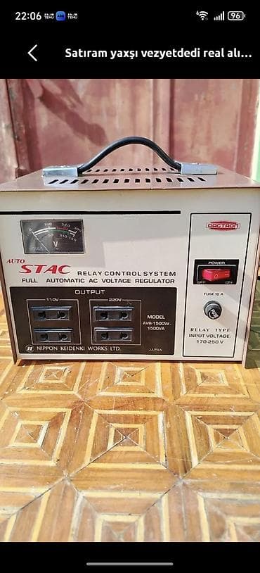 stabilizator 3000w: İşlənmiş, Ev üçün, 1 faza, Gərginliy stabilizatoru, 220/110 V, Ünvandan götürmə — 1