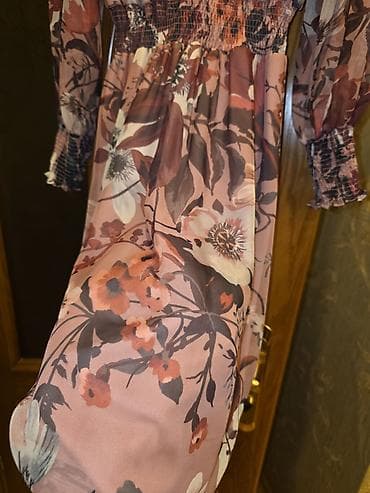 etekler: Qadın paltarı – çiçək naxışlı, uzun - Model: Uzun, axıcı siluetli — 3