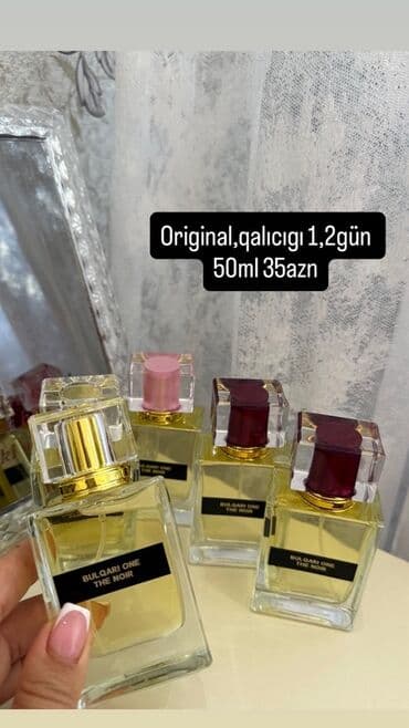 50 ml həcmində orijinal ətir təklif olunur. Bu ətirlər 1-2 gün davamlı