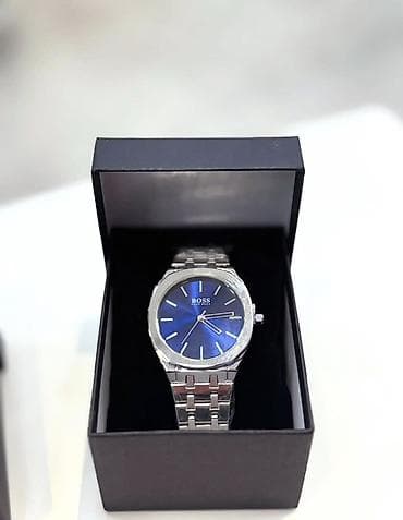 gumus saat: Qol saatı, Hugo Boss, rəng - Göy — 1