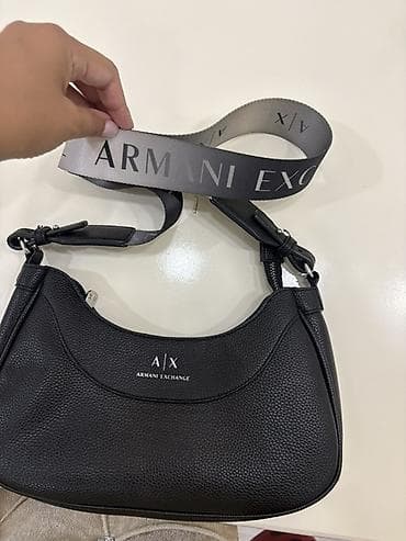 orginal canta: Armani Exchange (A|X) qadın çantası - Rəng: qara - Material — 1