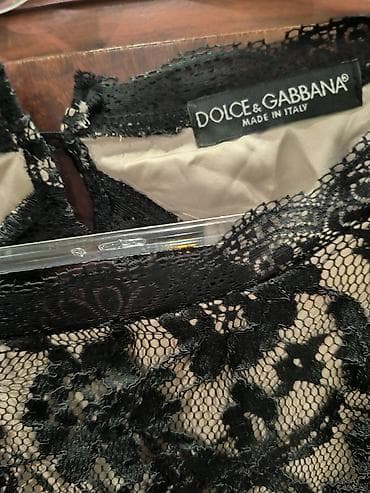 Qadın uzun ziyafət geyimi – qara krujeva - Brend: Dolce & Gabbana — 3