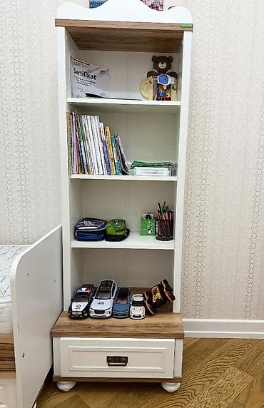 turk sobası: Oğlan və qız üçün, Təknəfərlik çarpayı, 2 tumba, Dolab, Komod — 8