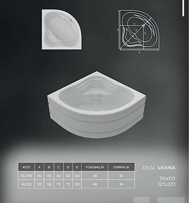 hamam asilqani: Yeni Vanna, Akril, Ödənişli çatdırılma — 9