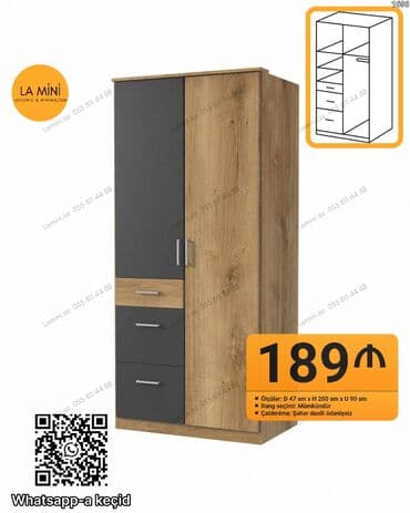 taxt sumqayıt: Açılan, 2 qapılı Düz dolab, Qarderob, paltar dolabı — 1