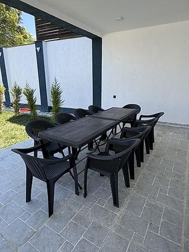 Мебель: Açıq hava üçün masa və stul dəsti - Rəng: qara - Komplekt: 1 ədəd — 3