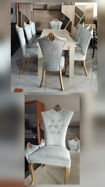 Qonaq otağı üçün, İşlənmiş, Kvadrat masa, 8 stul