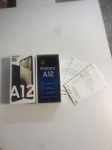 hp printer adapter: Samsung Galaxy A12, 32 GB, rəng - Qara, Barmaq izi, İki sim kartlı, Sənədlərlə — 1