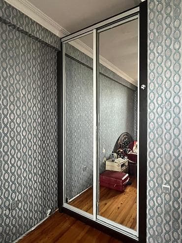metbex dolabı: 2 qapılı, Güzgülü, Qəhvəyi, Kupe, Düz dolab — 3