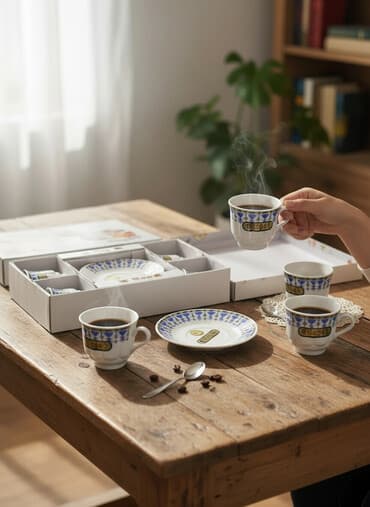 semra qab. qacaq instagram: Qəhvə dəsti, rəng - Ağ — 1