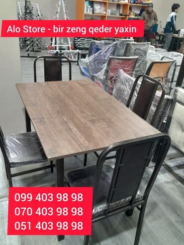 Audi: Mətbəx üçün, Açılmayan, Dördbucaq masa, 4 stul — 2