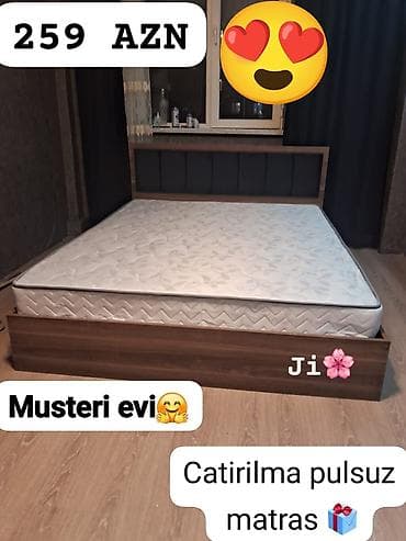 ucuz kafel: Yeni, İkinəfərlik çarpayı, Bazasız, Matras ilə, Siyirməsiz — 1