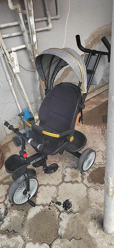 berkut velosiped: Uşaq üçtəkərli velosipedi – valideyn idarəetmə tutacağı və günqoruyucu — 1