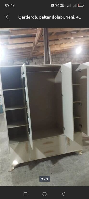 paltar asılqanı taxta: Yeni, 4 qapılı Düz dolab, Dolab-asılqan — 2