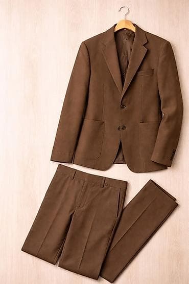 çoban paltarı: Kişi Kostyum Dəsti – qəhvəyi rəng 
48 razme, əlaqə 0775455102 — 1