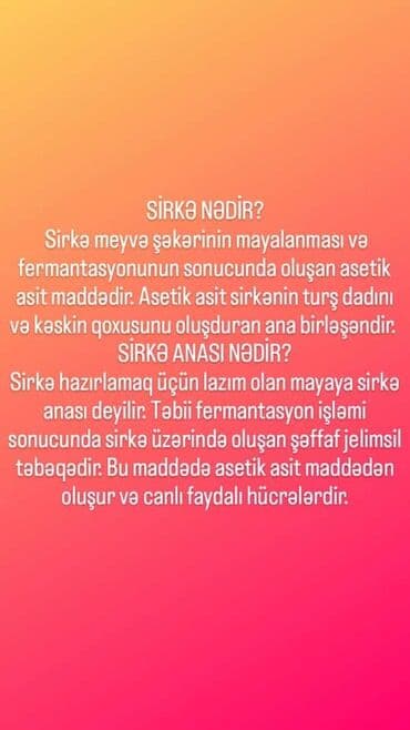 arpa unu satışı: Üzüm, alma, qızılgül vişnə sirkələri satılır 1litri-10₼ sirkələr — 19