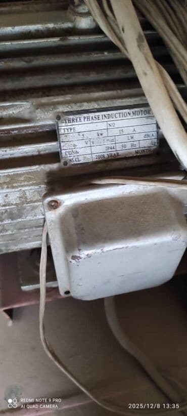 nol faza: 🔧 Texniki göstəricilər: • 	Motor gücü: 7.5 kW (15 A, 3 faza) • — 4