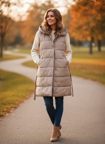 qadınlar üçün iri toxunma papaq: Jilet, 2XL, rəng - Bej — 2