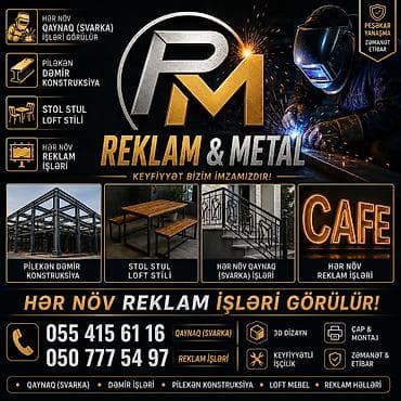 Reklam, çap: Her nov reklam işleri qabariq herfler işigli ve işqsiz reklam — 1