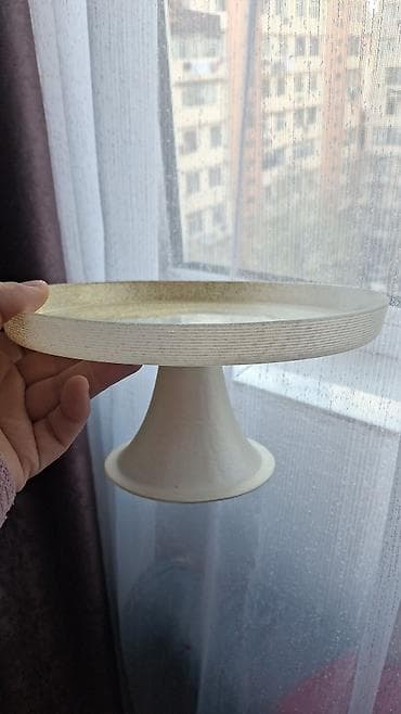 tort qabi: Tort və şiriniyyat qabı, rəng - Ağ, Şüşə — 2