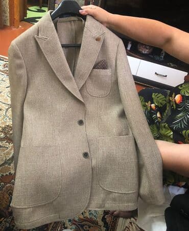Köynəklər: Kişi üçün klassik blazer 52/6. (2XL) - Rəng: açıq bej/boz-bej melanj — 1